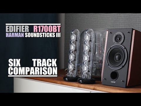 Harman Kardon SoundSticks III vs Edifier R1700BT  ||  6-Track Comparison