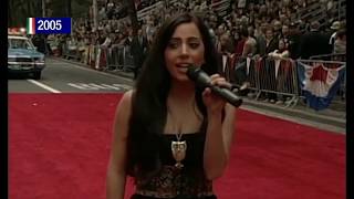 Stefani Germanotta - No Floods (Brief clip) (Live at 2005 Columbus Day Parade)