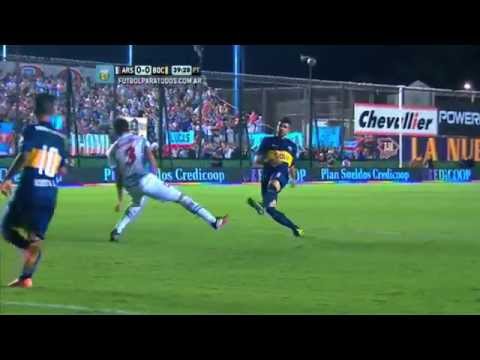 Ocasión de Gigliotti. Arsenal 0 - Boca 0. Fecha 16. Torneo Primera División 2014. FPT