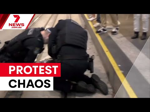 Violent clashes erupt at Sydney protest | 7NEWS