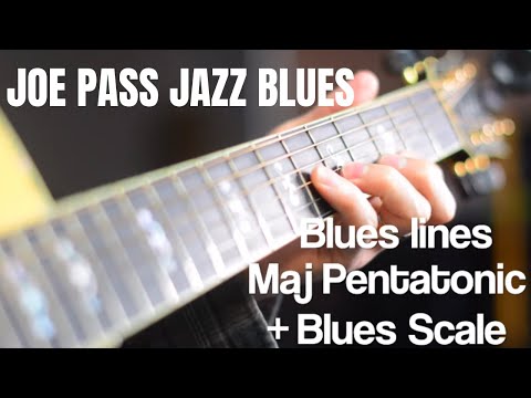 Joe Pass Jazz Blues Guitar Lesson with tabs- b5 substitutions, diminished passing chords and scales