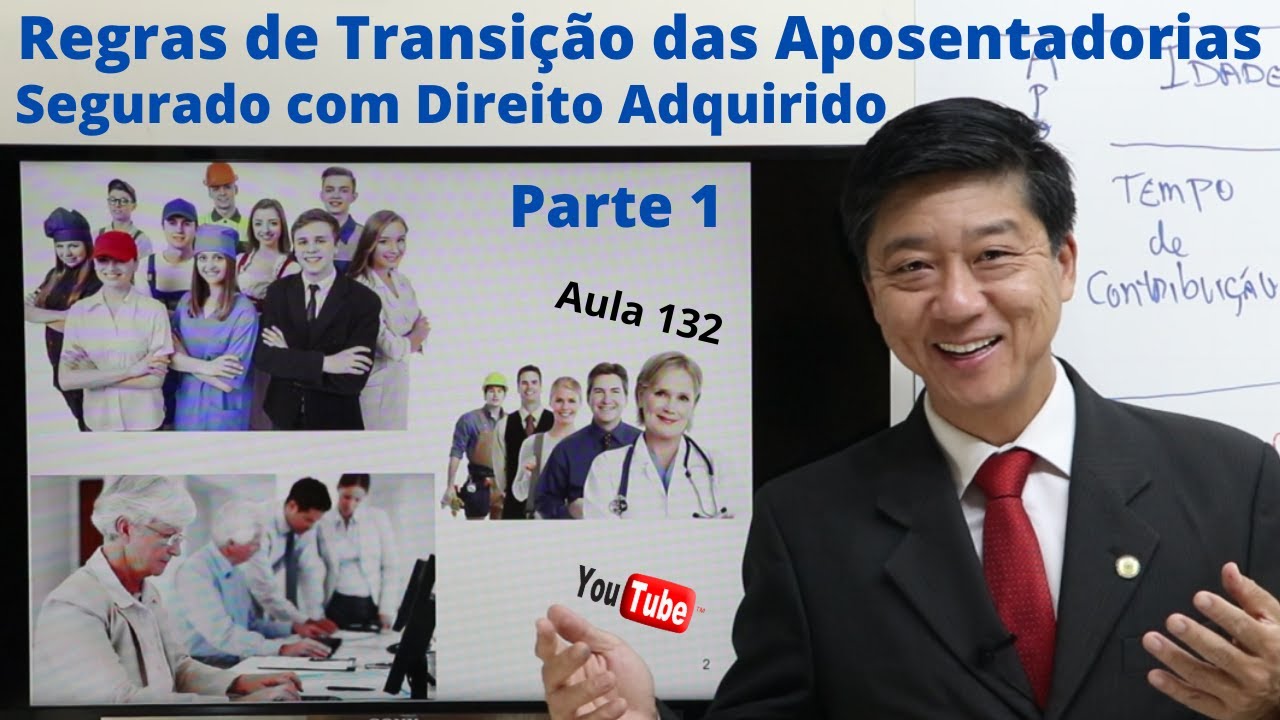 Regras de Transição das Aposentadorias. Segurados com Direito Adquirido - Parte 1 - Aula 132