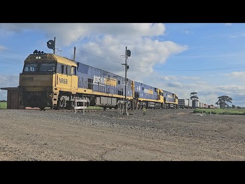 1PM5 PN up "Linfox Express" (NRs 68, 4 & 97), Perth to Melbourne, 1600, 24/9/25, Dooen VIC 