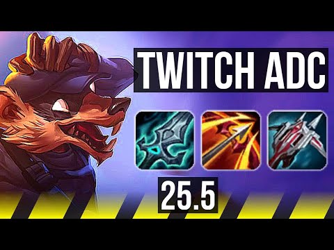 TWITCH & Elise vs VARUS & Ziggs (ADC) | Godlike | KR Master | 25.5
