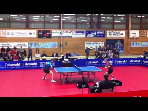 Jacub Kosowski  (TTC matec Frickenhausen) gegen Bojan Tokic (1.FC Saarbrücken)