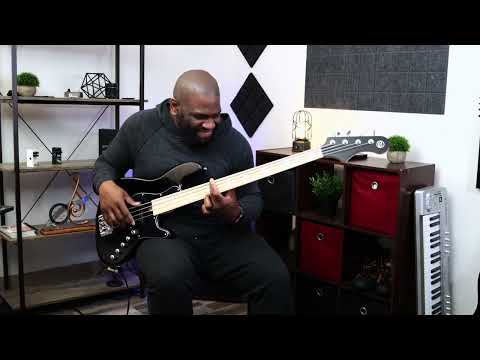 Cort licensed by Elrick NJS4 4-String Bass Guitar, Black/ Maple NOT B-Stock, Used or Returned image 11
