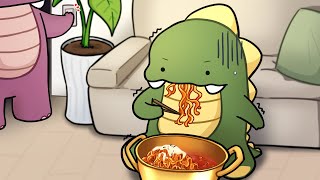 🔥새벽에 몰래 불닭볶음면 먹는 공룡🔥