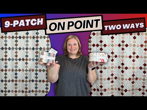 How to Make a Jelly Roll Quilt | 9-Patch Quilt Block on Point