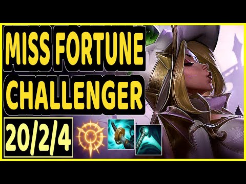 CHRISBERG (MISS FORTUNE) - 20/2/4 KDA BOTTOM ADC CHALLENGER GAMEPLAY - EUW