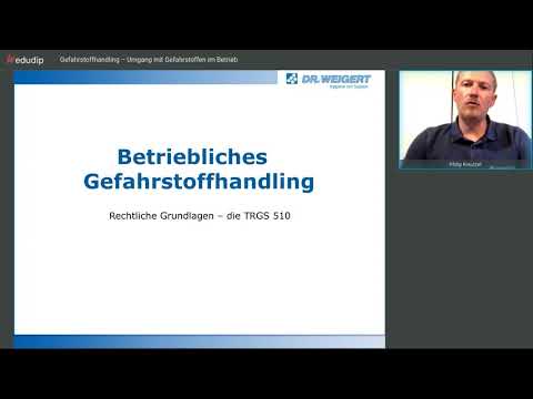 Webinar ,,Gefahrstoffhandling – Umgang mit Gefahrstoffen im Betrieb“ – Dr. Weigert