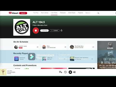 WRFF-FM/Philadelphia, PA "Alt 104.5" Legal ID February 3, 2022 at 9:00 pm