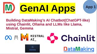 Building AI Chatbot(ChatGPT-like) using Chainlit, Ollama and LLMs like Llama, Gemma |DM| DataMaking