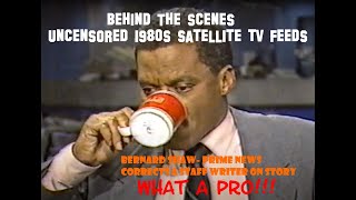 CNN Bernard Shaw Raw Satellite Uplink Feed in 1989- Corrects a Staff Writer on News Story