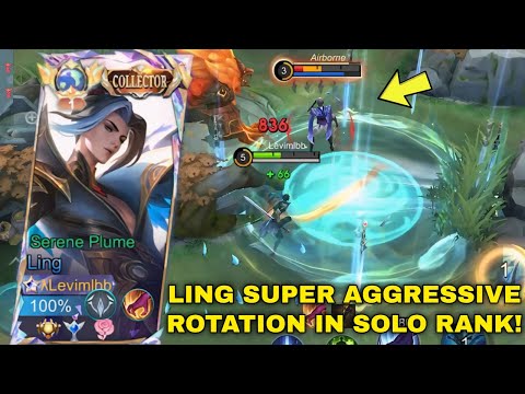 LING SUPER AGGRESSIVE ROTATION  & PERFECT COMBO IN SOLO RANK!! | LING FASTHAND GAMEPLAY AFTER NERF!!