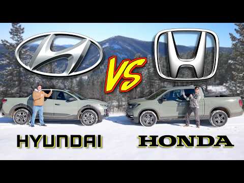 This Was CLOSE - Honda Ridgeline vs Hyundai Santa Cruz Snowy Off-Road Battle