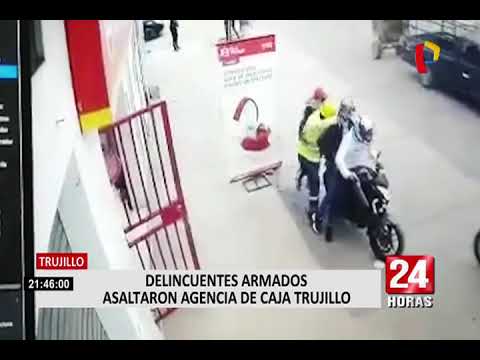 La Libertad: delincuente disfrazado de obrero robó agencia de Caja Trujillo