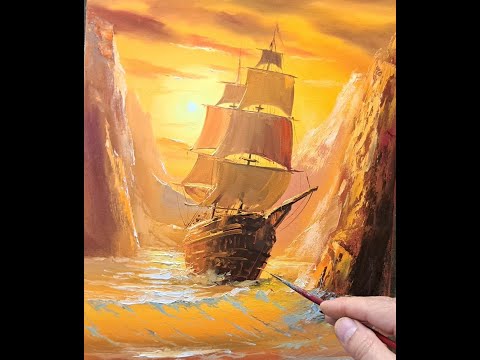 Sea  ship oil painting Vugar Mamedov  #art #painting  #acrylicpainting #oilpainting #sea