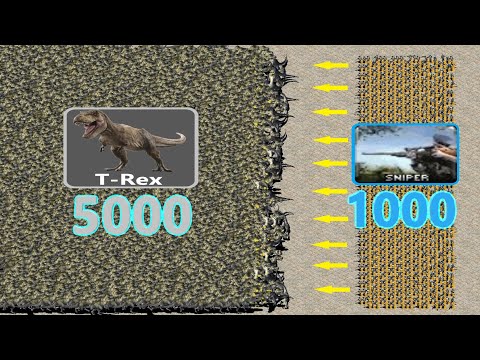 5000 Dinosaurs vs 1000 Snipers - Red Alert 2