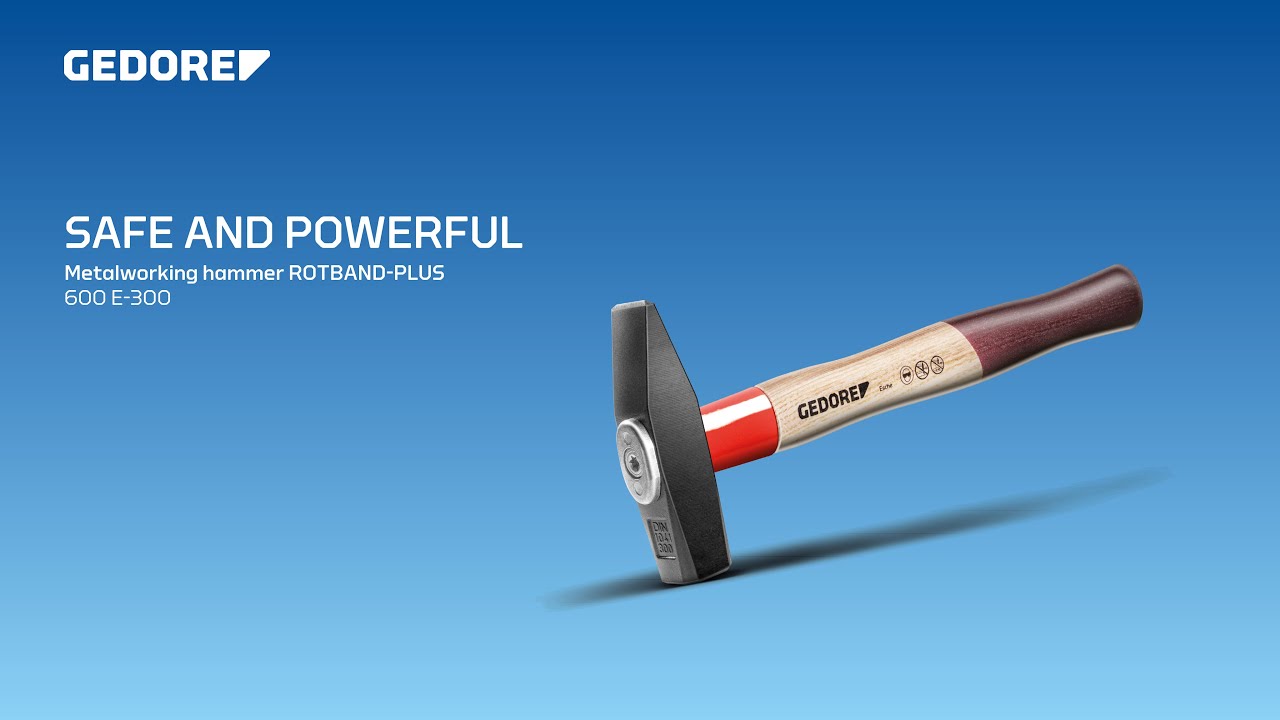 Locksmith's hammer with ROTBAND-PLUS system: Handle lock made by GEDORE