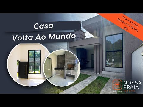 Vídeo - Casa com 3 quartos e piscina à venda, 91 m² por R$ 549.000 - Volta Ao Mundo I - Itapoá/SC - Casa em Volta ao Mundo I, Itapoá - à venda - Nossa Praia Imóveis
