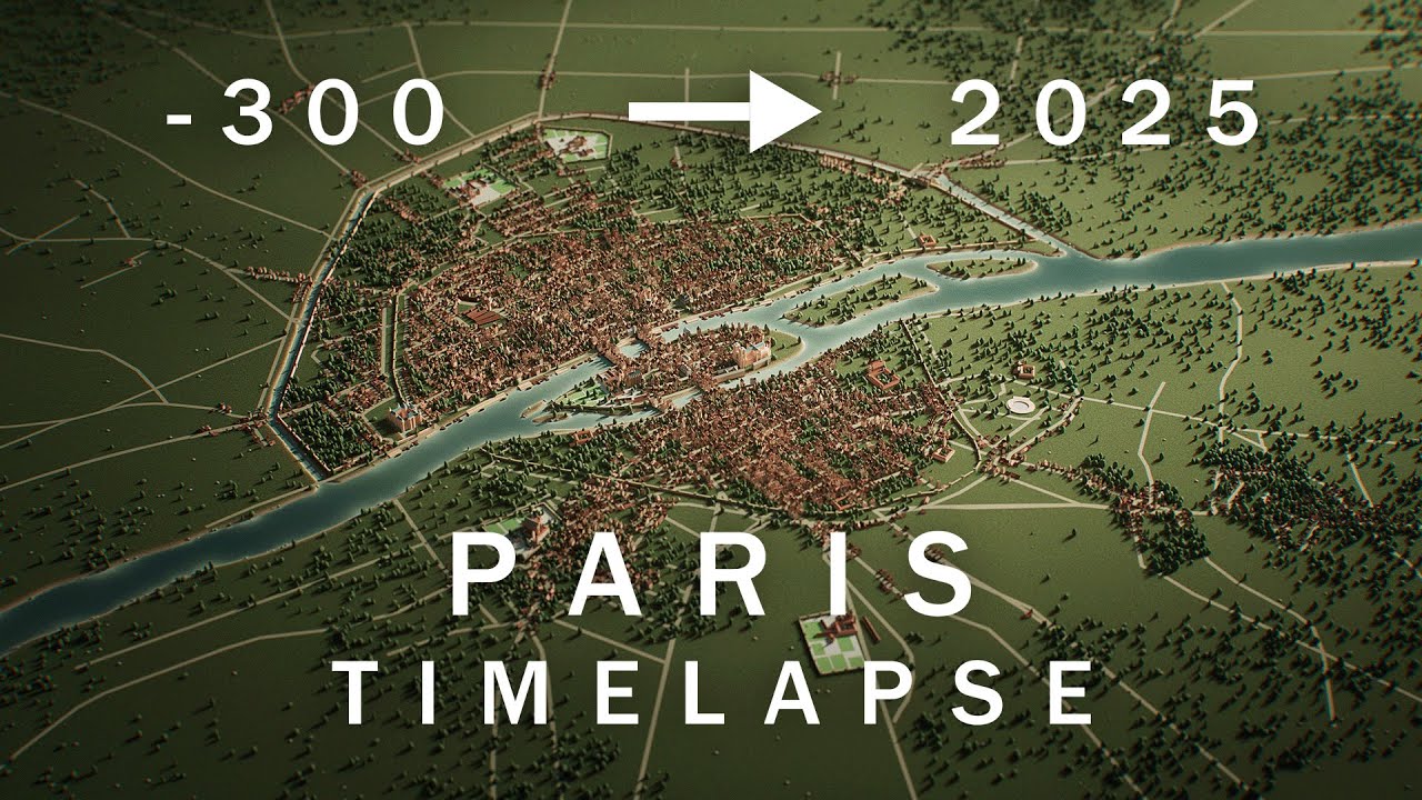 L'Incredibile Evoluzione 3D di Parigi dal 300 a.C. al 2025 in Timelapse