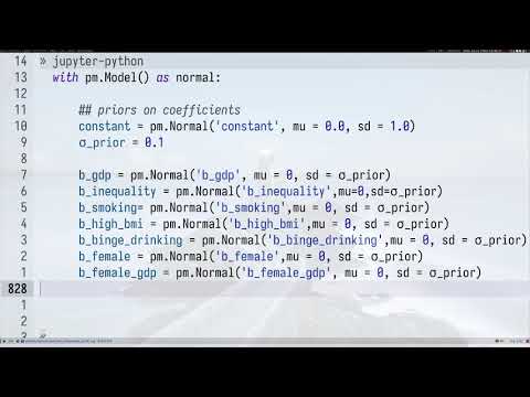 estimating Bayesian model on Eurostat data with pymc3, python and emacs