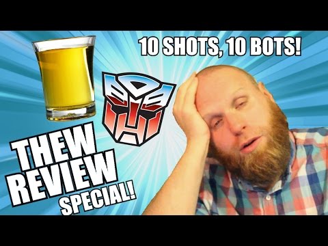 10 Shots, 10 Bots! Drunken Transformers Toy Review Challenge!!