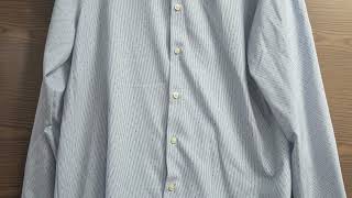 SIZE M 15-15 1/2 34-35 J. FERRAR Men's Blue Long Sleeve Dress Shirt INVPV4695