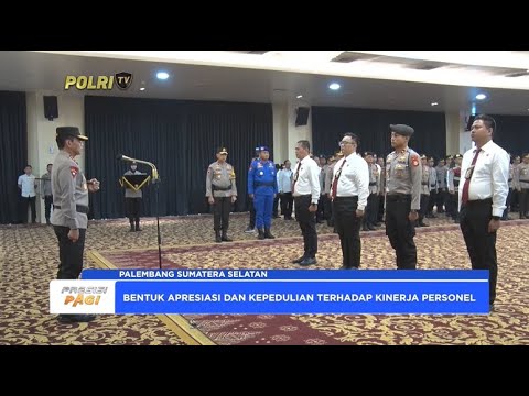 KAPOLDA SUMSEL PIMPIN APEL PAGI DAN PEMBERIAN PENGHARGAAN
