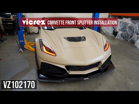Vicrez Front Bumper Splitter ZR1 Style vz102170 | Chevrolet Corvette C7 2014-2019 | Installation