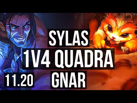 SYLAS vs GNAR (TOP) | 1v4 Quadra, 7 solo kills, Legendary, 11/3/8 | EUW Diamond | v11.20