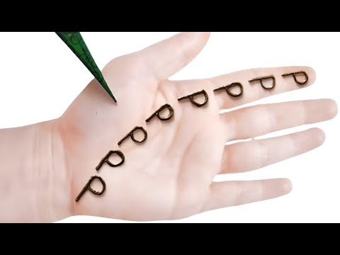 Very Easy Simple Mehndi Design tricks for Beginners - Mehndi Design Simple P Letter -  Mehndi design