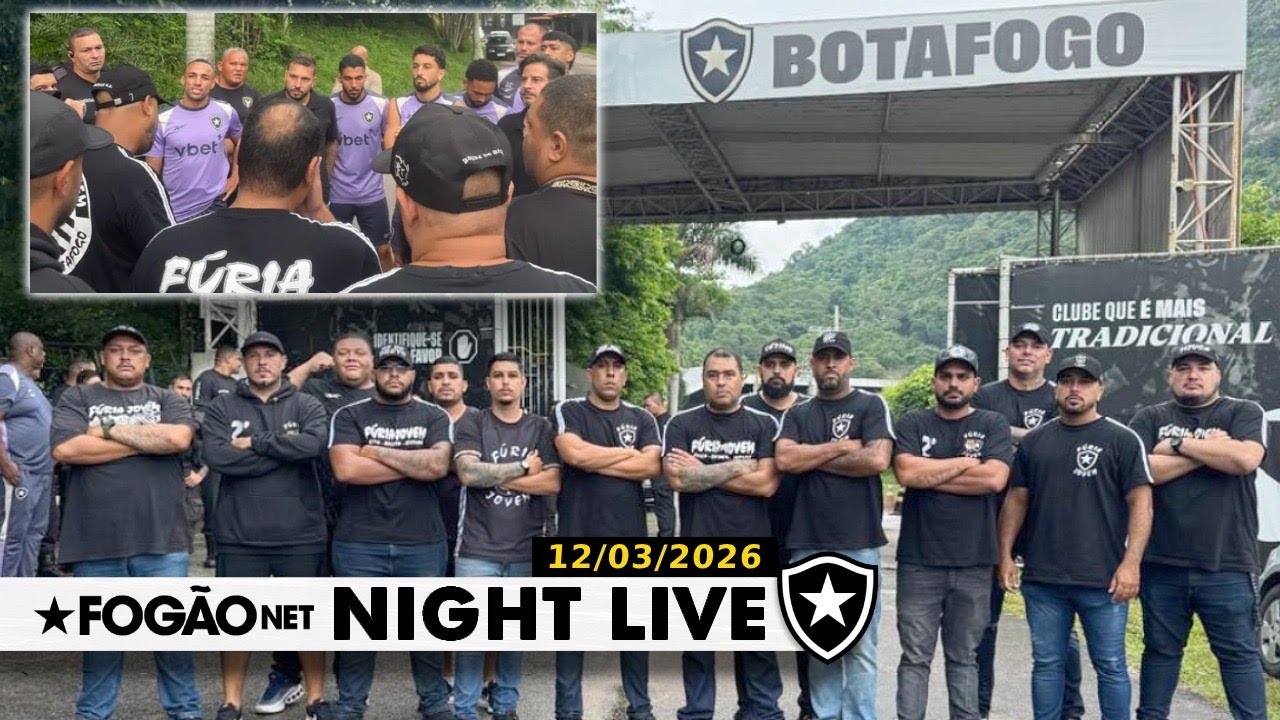 NIGHT LIVE | Organizada do Botafogo vai ao CT e conversa com jogadores após eliminação na Libertadores