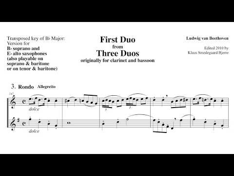 Beethoven: Duo No. 1 - III. Rondo, Allegretto (arr. soprano/alto saxophone duet)