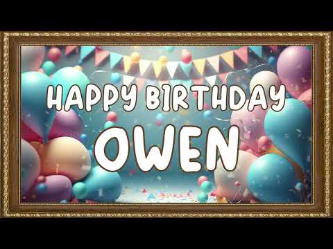 Happy Birthday Owen | 4K Background | Confetti Explodes for 5 Hours!
