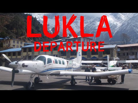 Lukla departure - Cockpit view