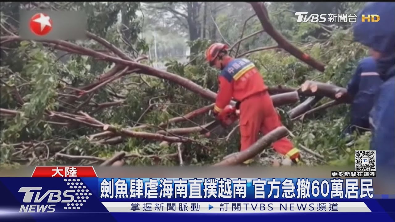 40年最強「劍魚」颱風襲海南 三亞卡車遭吹翻