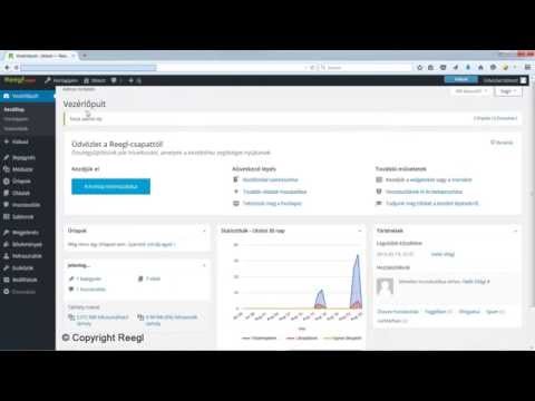 Reegl adminisztrációs rendszer kezdőlapja - Vezérlőpult / Kezdőlap