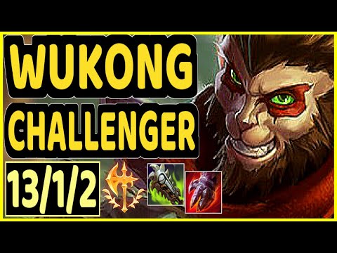 IMPACT (WUKONG) - QUADRAKILL 13/1/2 KDA CHALLENGER GAMEPLAY - NA