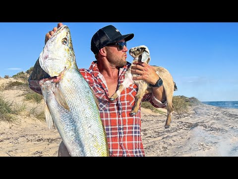 INSANE OVERNIGHT - Catch and Cook - With My Baby GOAT 🐐