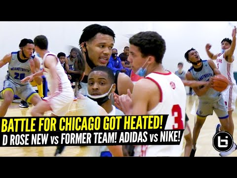 NIKE vs ADIDAS! BATTLE FOR CHICAGO GOT HEATED! D ROSE NEW vs FORMER AAU TEAMS FACEOFF in CHICAGO!