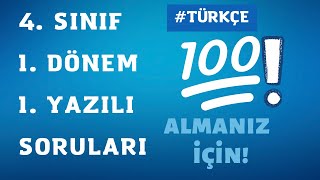4  Sınıf Türkçe 1  Dönem 1  Yazılı Soruları ve Cevapları