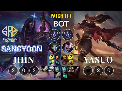 SRB Sangyoon Jhin vs Yasuo Bot - KR Patch 11.1