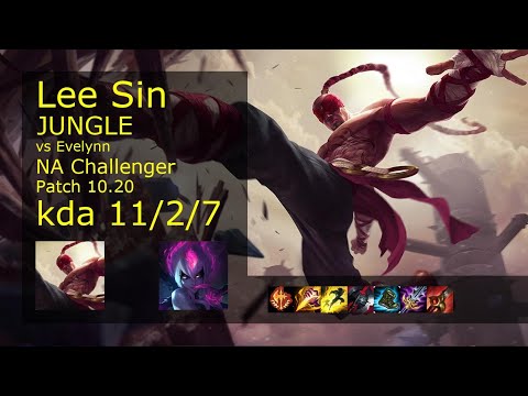 Lee Sin vs Evelynn Jungle - NA Challenger 11/2/7 Patch 10.20 Gameplay