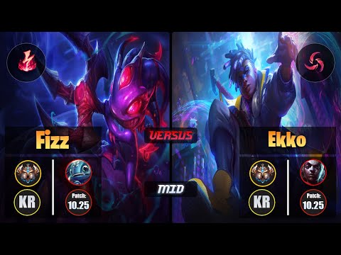 Challenger FIZZ [Electrocute] (Mid) VS  EKKO - Challenger KR Patch 10.25