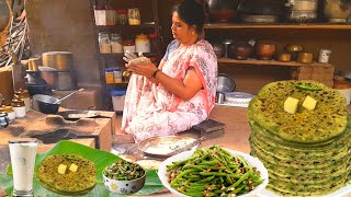 Traditional village Wild spinach Rotti & stir fry recipe | Village cooking | traditional lifestyle