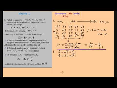 Bacalaureat 2021 Matematica  - Model oficial (Stiintele Naturii )