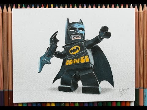 How I Draw and Color Lego Batman- Speed Drawing