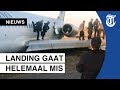 Vliegtuig met 150 reizigers belandt op snelweg