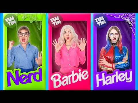 Barbie VS Harley Quinn VS Nerd || Rich VS Poor Superheroes